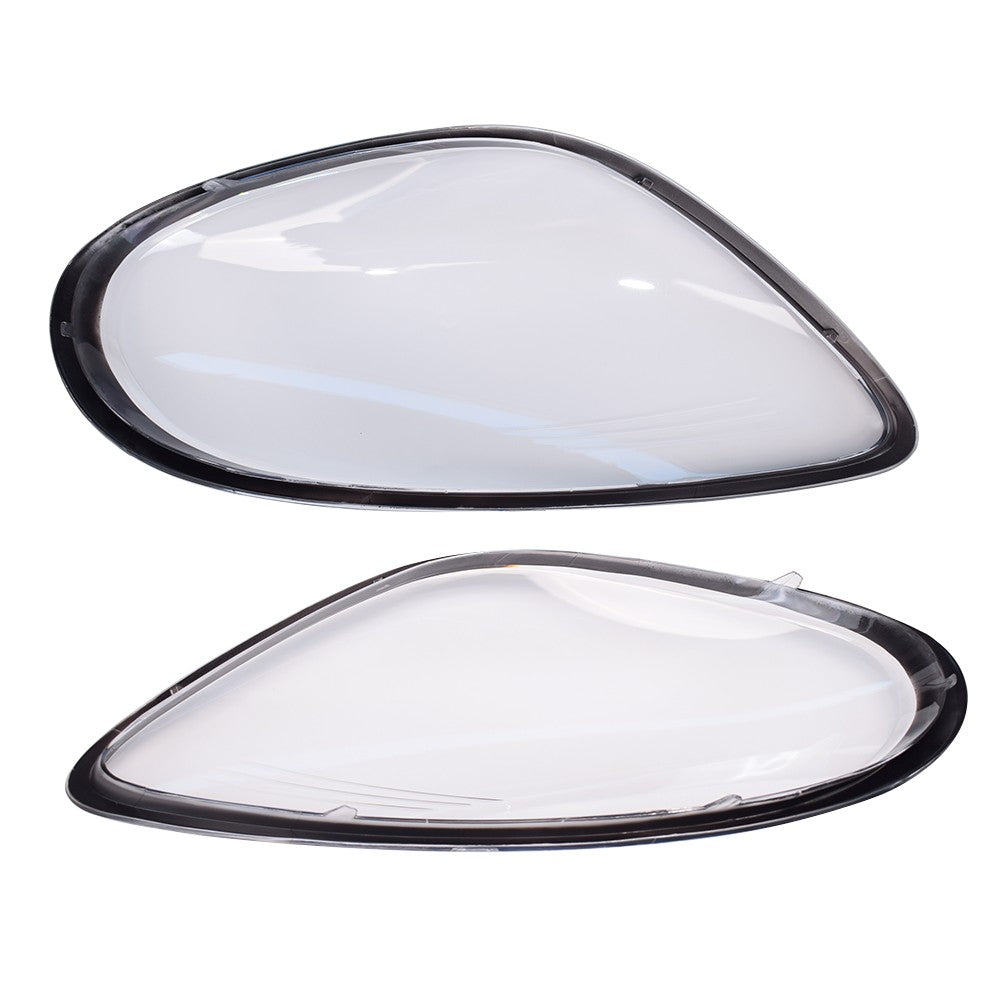 Left + Right Headlight Lens Cover Shell For 2014-2016 Porsche Boxster Cayman 981