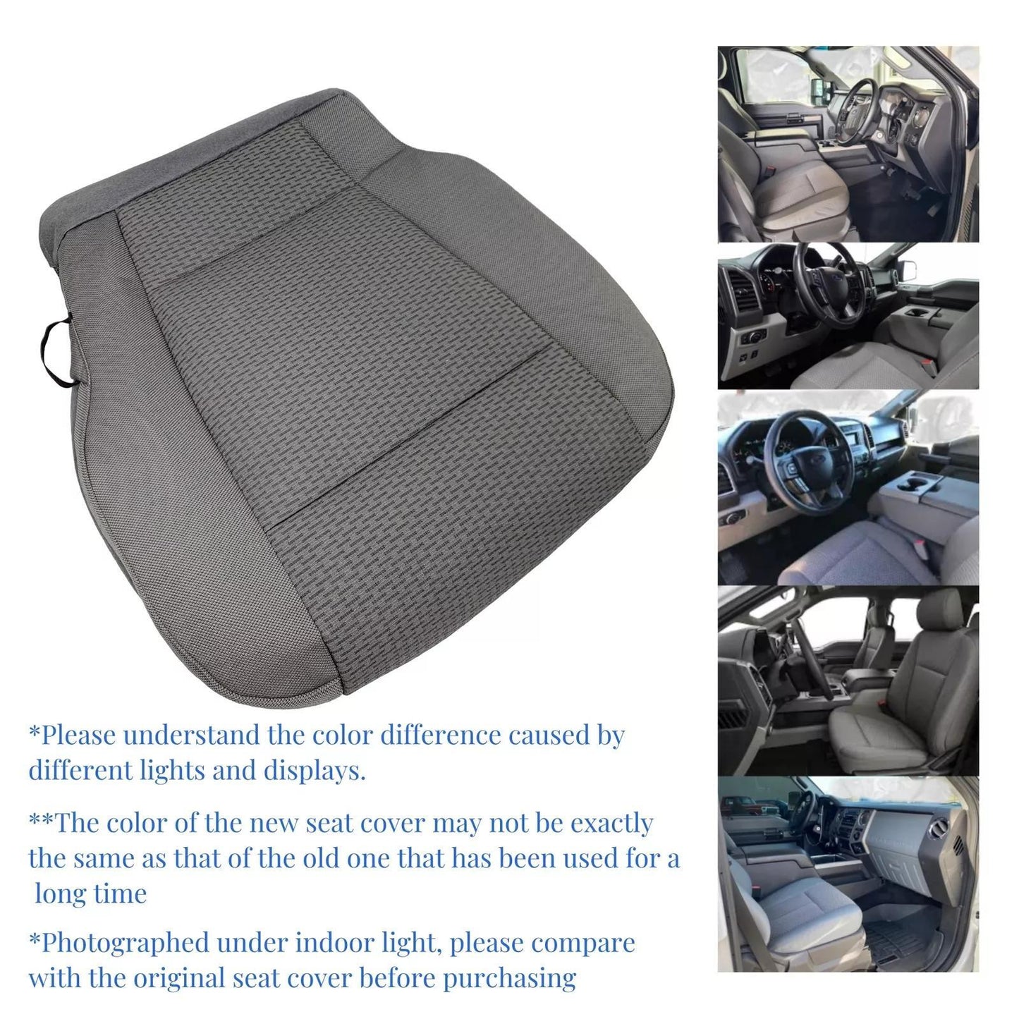 Driver Bottom Cloth Seat Cover Fits For 2017-2021 Ford F250 F350 F450 F550 XLT