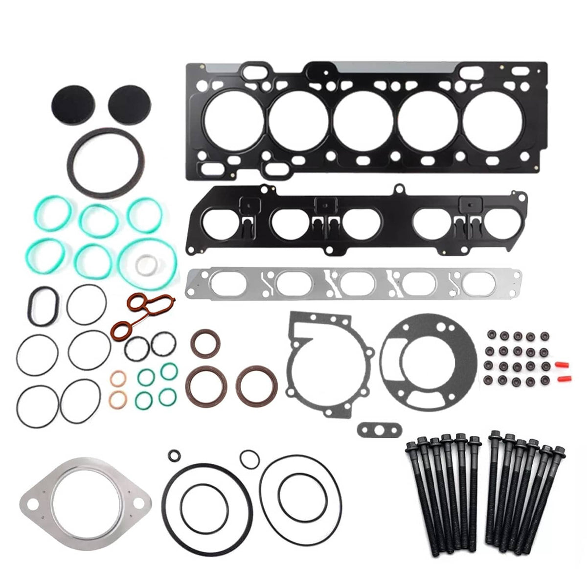 Solid Spare Head Gasket Set W/ Bolts For 04-15 Volvo C30 C70 S40 S60 V50 2.5L L5 20V HGS4504