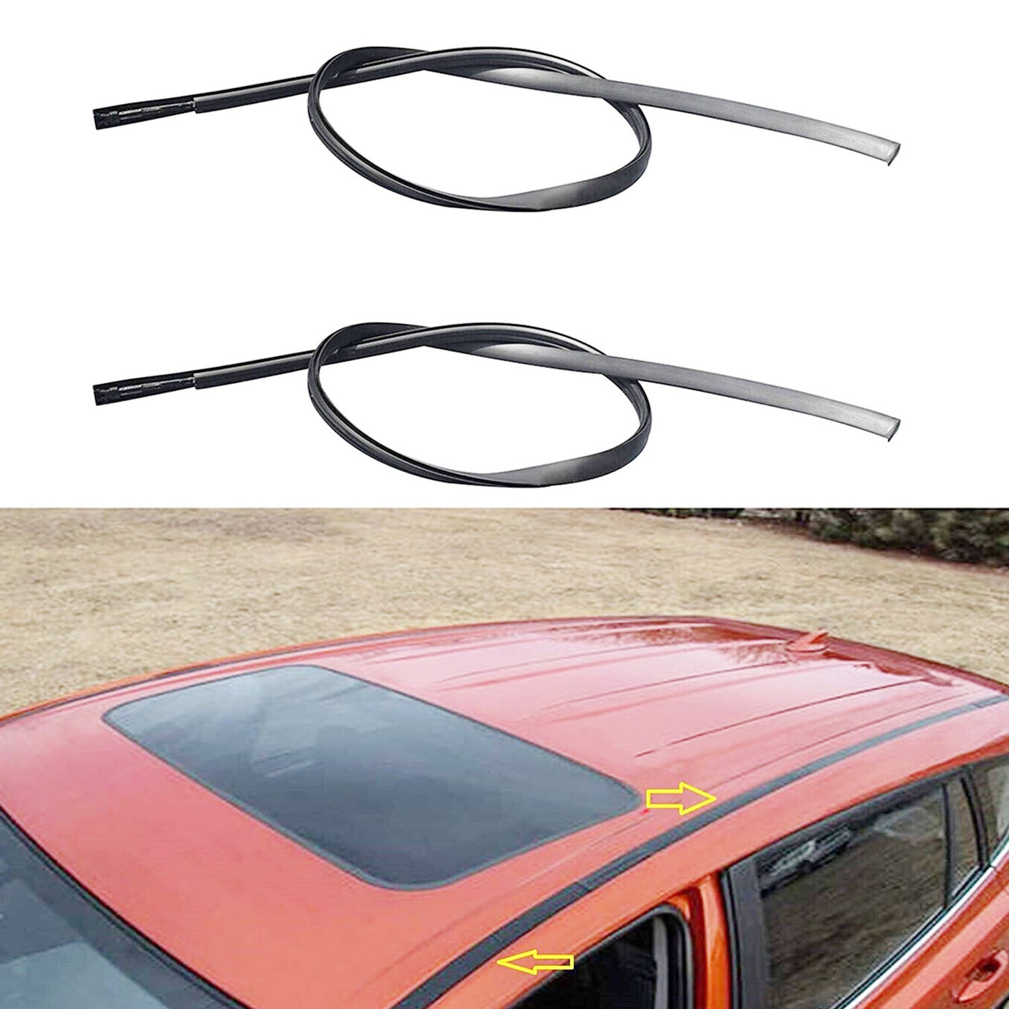 2Pcs For 2008-2013 Toyota Corolla LH&H Roof Trim Molding Black Kit Left & Right