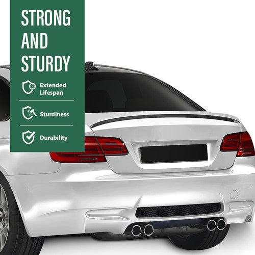 Solid Spare Rear Trunk Spoiler Wing Carbon Look Fit For 2007-2013 BMW 3 Series E92 M3 Style