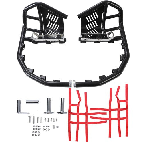 Solid Spare Nerf Bars Heel Guards Side Steps For Honda TRX450R 450ER Red Nets Black Nerfs