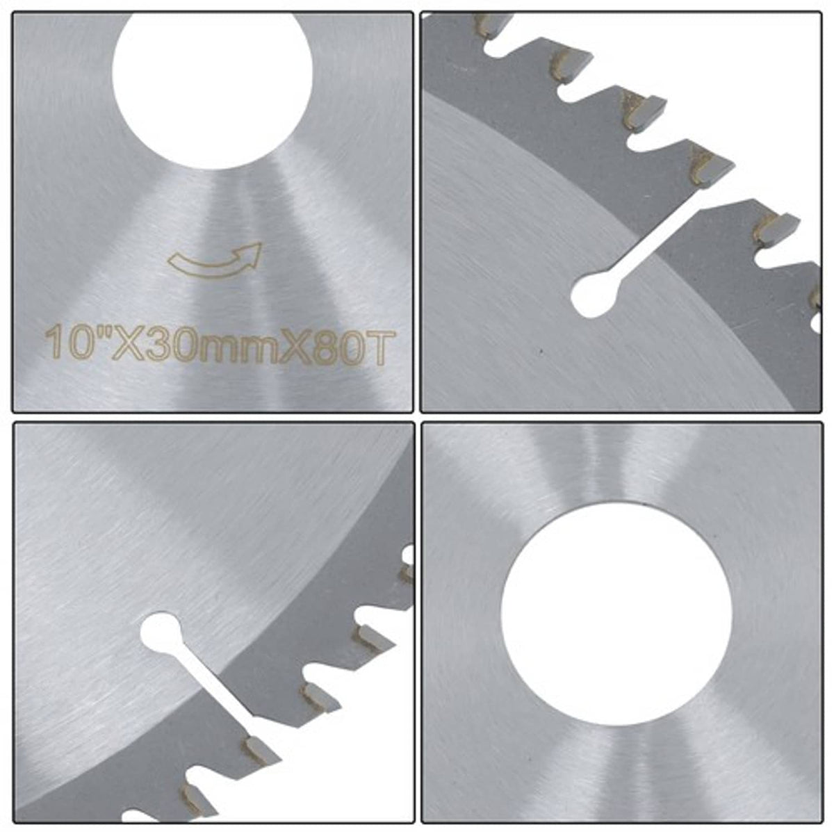 Solid Spare 10Inch 80 Tooth 30mm Arbor Carbide Saw Blade for Wood Aluminum with Nails New