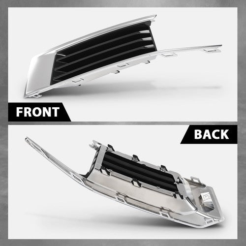 Solid Spare Fit For 2018-2019 Cadillac XTS Front Bumper Insert Fog Light Cover Left+Right