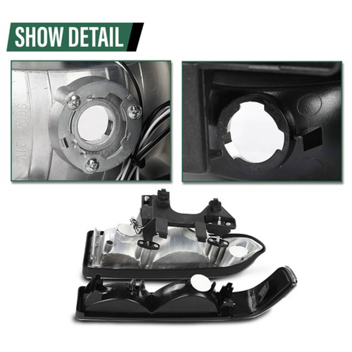 Solid Spare Fit For 1998-2004 Chevy S10 Blazer Smoke Lens Black Housing LED DRL Headlights