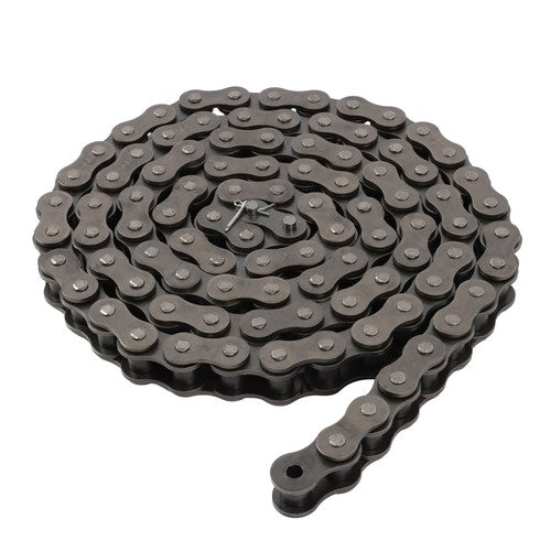 Solid Spare #100 Roller Chain - 10 Feet + 2 Free Connecting Links - Carbon Steel Chain