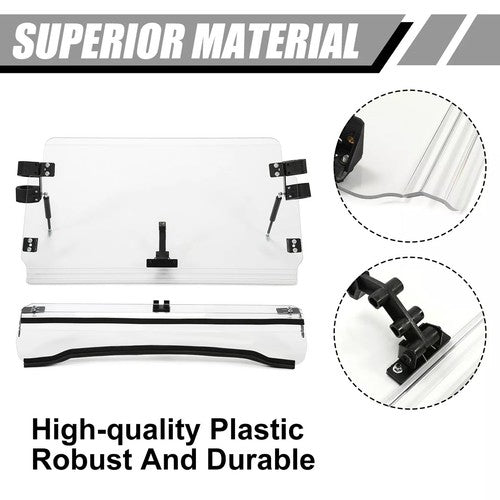 Solid Spare Clear Windshield Flip For Polaris RZR 800 570 / RZR XP 900 / XP 4 800 900 11-14