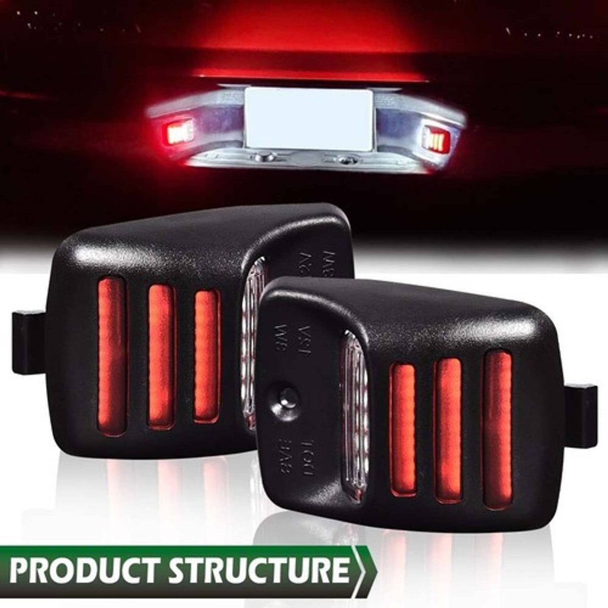 Solid Spare Fit For 05-2015 Toyota Tacoma/00-13 Tundra LED Rear Bumper License Plate Lights