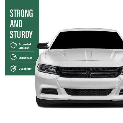 Solid Spare Fit For 2015-2023 Dodge Charger SRT Black Horn Side Wing Mirror Cover Cap Trim