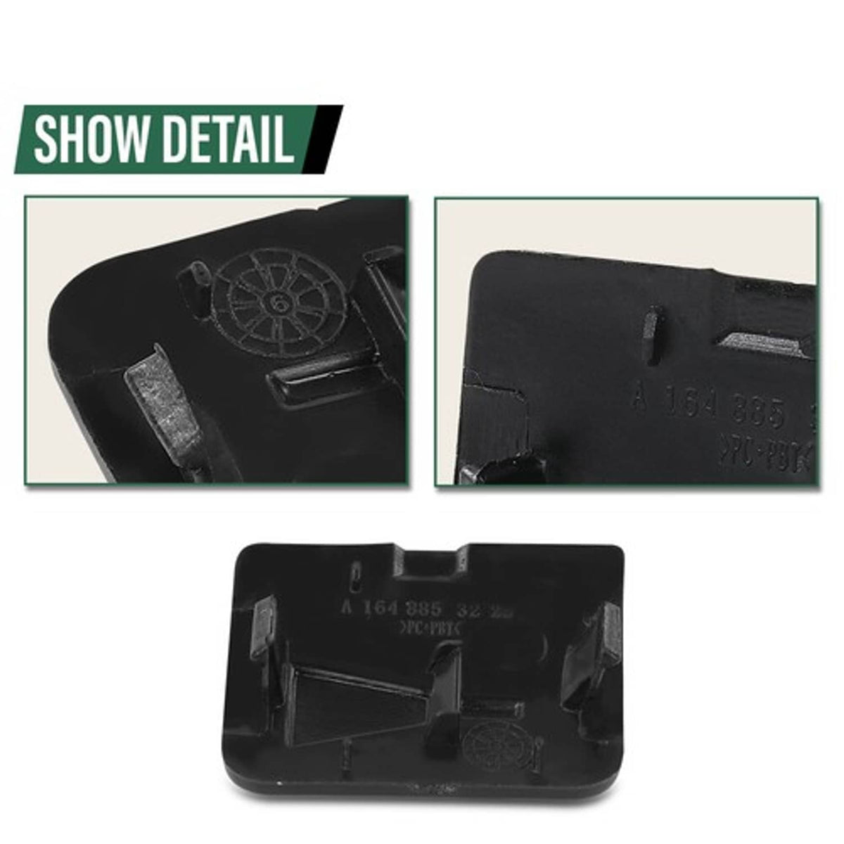 Solid Spare Rear Bumper Tow Hook Eye Cover Cap Fit For 09-11 Mercedes-Benz ML-Class