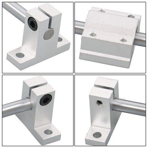 Solid Spare 2pcs 8x400mm Linear Shafts with 4 SCS8UU Bearings & 4 SK8 Supports