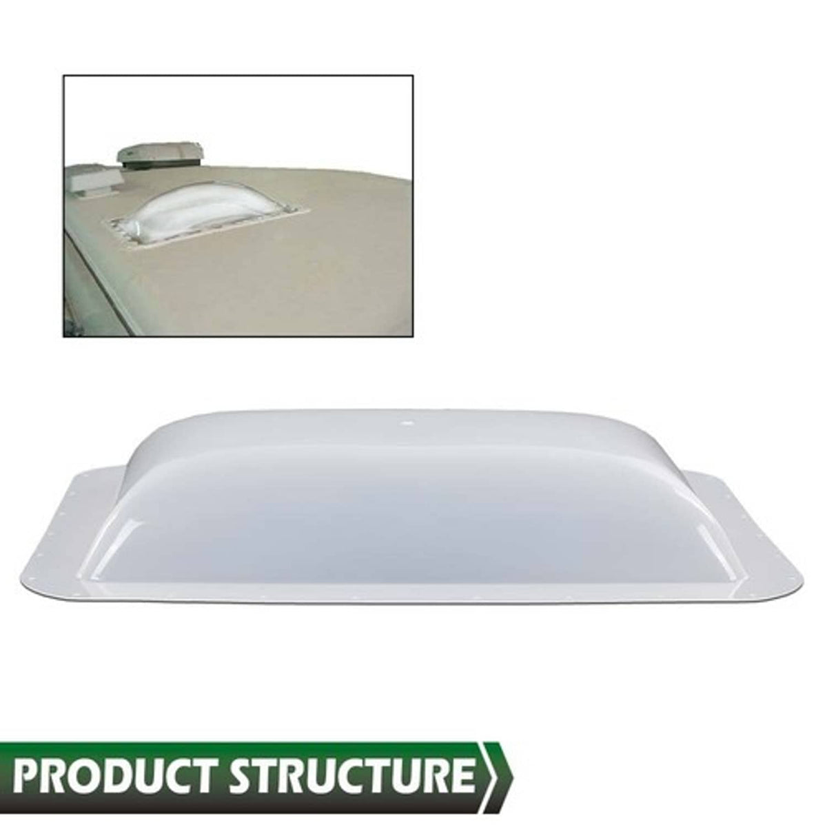 Solid Spare 17.8" X 25.8" RV Camper Skylight Exterior Cover w/ Installation Accessories