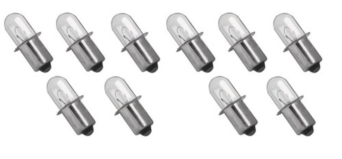 Solid Spare (10) 8v Flashlight Bulbs Xenon for Milwaukee Ryobi Ridgid Makita