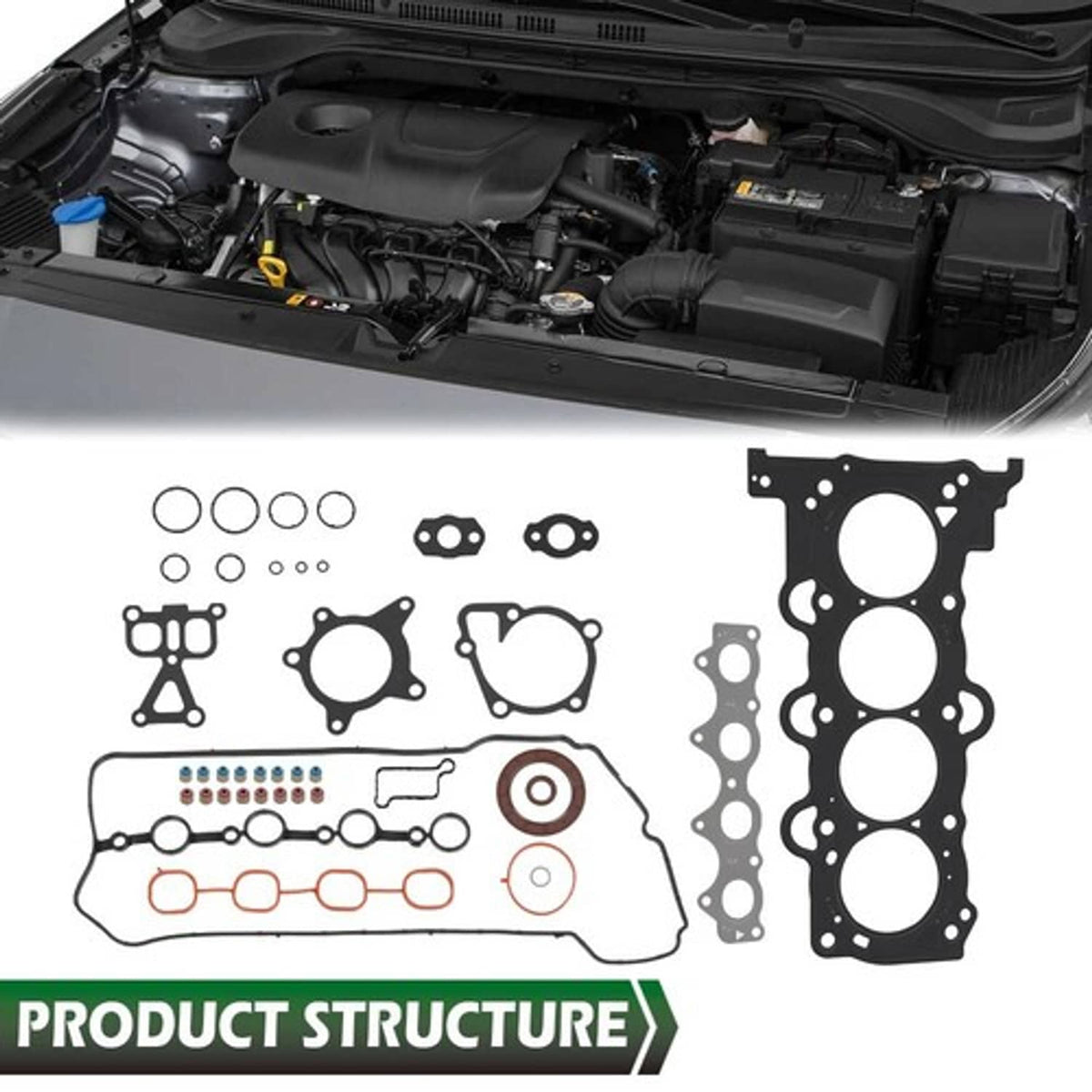 Solid Spare Fit For 2012-2016 Hyundai Kia Accent Rio 1.6L L4 DOHC Engine Head Gasket Kit