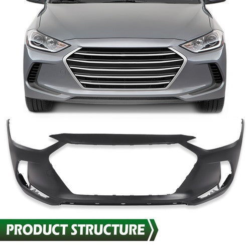 Solid Spare Front Bumper Cover Fit For 2017 2018 Hyundai Elantra 86510F3000 HY1000215