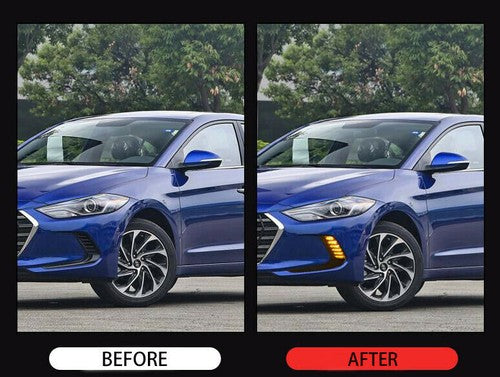 For 2016-2018 Hyundai Elantra LED DRL Turn Signal Night Driving Fog Lights Pair