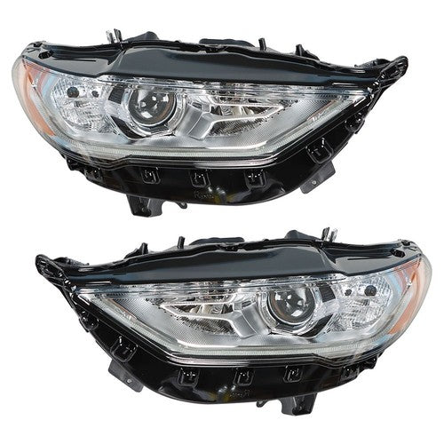 Solid Spare Headlight Fit For Ford Fusion 2017-2019 Headlamps Driver + Passenger Side Pair