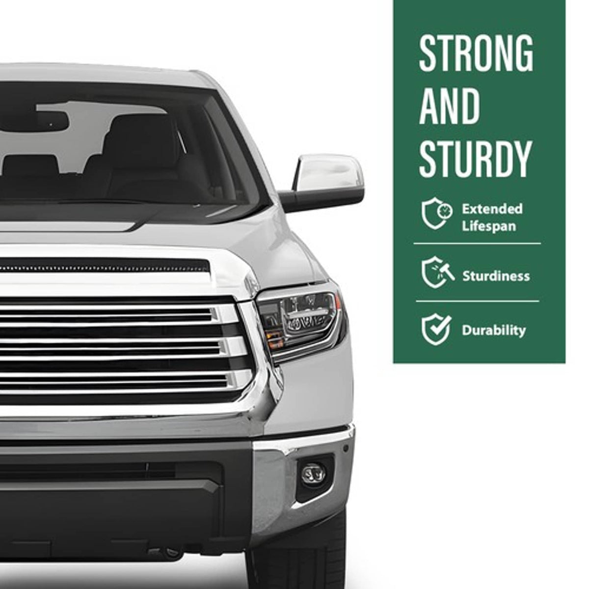 Solid Spare Fit For Toyota Tundra 14-21 Front Upper Hood Bulge Molding Grille Trim Chrome