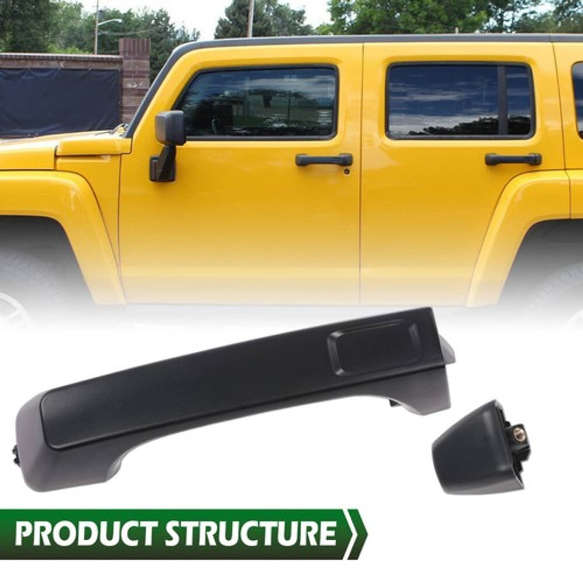 Solid Spare Fit For 2006-2010 Hummer H3 H3T Black Door Handle Outside Front & Rear Set of 5