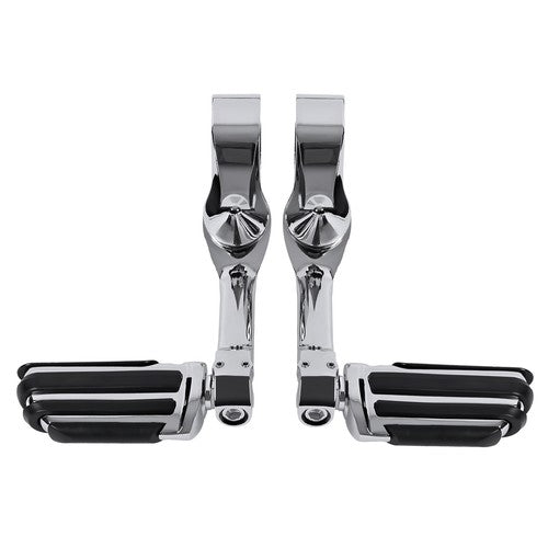 Solid Spare Long Highway Foot Pegs Fit For Harley Touring Road King Street Glide 1-1/4" Bars