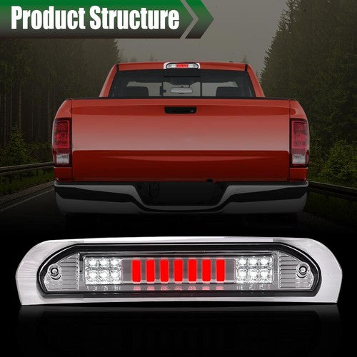Solid Spare Fit For 02-09 Dodge Ram 1500 2500 LED 3rd Tail Brake Light Cargo Lamp Clear