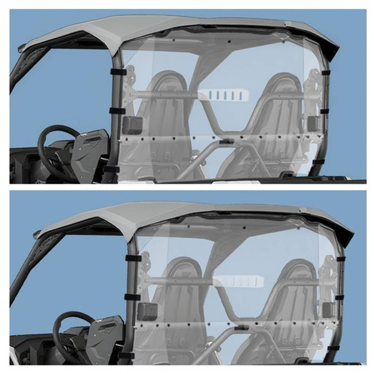 Solid Spare Rear Windshield/Vented Window For 21-2024 2022 23 Yamaha Wolverine RMAX2 X2 1000