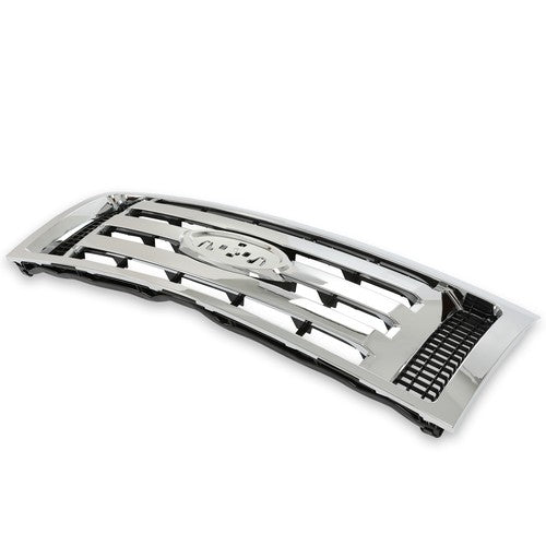 Solid Spare For 2009-2012 13 14 Ford F-150 F150 XLT Front Upper Bumper Grille Grill Chrome