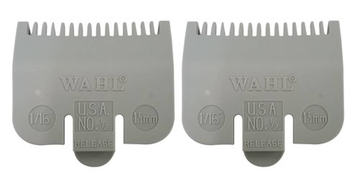 Solid Spare 2 Wahl Professional Color Coded Clipper Guide Comb Attachment #1/2, 1/16", 1.5mm