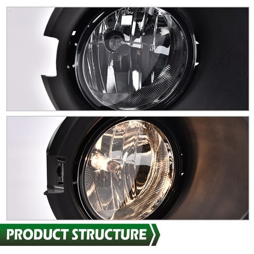 Solid Spare Fit For 2011-14 Ford F-150 Bumper Fog Lights Driving Lamps w/ Switch Bezel Bulb