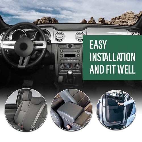 Solid Spare TPE Dashboard Dash Cover Overlay Black Fit For 2005-2009 Ford Mustang Base Model