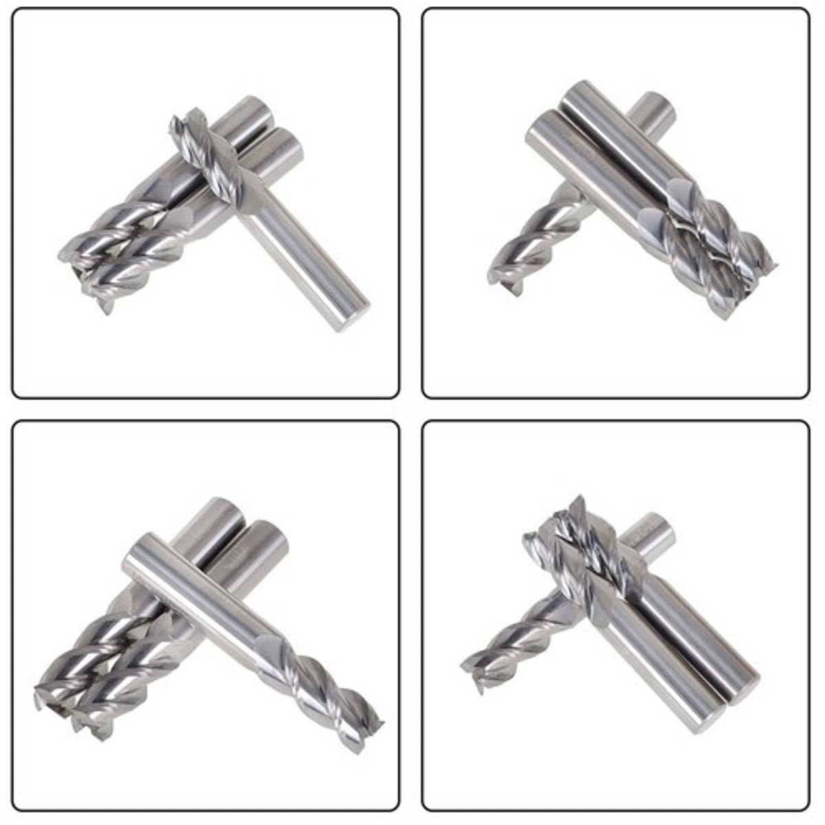 Solid Spare 1/2" 3 Flute Carbide End Mill for Aluminum x 1-1/4" Cutting Length 3PCS