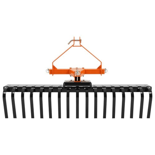Solid Spare Cat 0 Tractor Attachment 50" 3-Point Landscape Rake Rock Rake Suitable for lawns