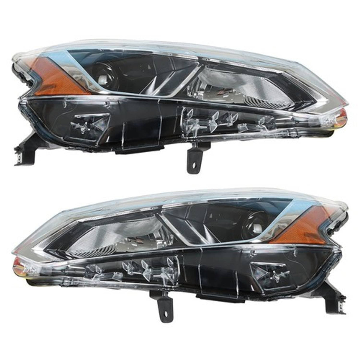 Solid Spare For Nissan Altima 2019-2020 LH+RH Headlight Replacement Halogen Chrome Housing