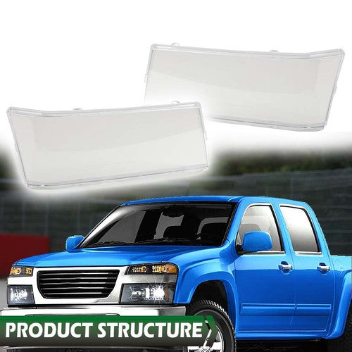Solid Spare Headlight Replacement Lens Left+Right Fit For 04-12 Chevy Colorado GMC Canyon