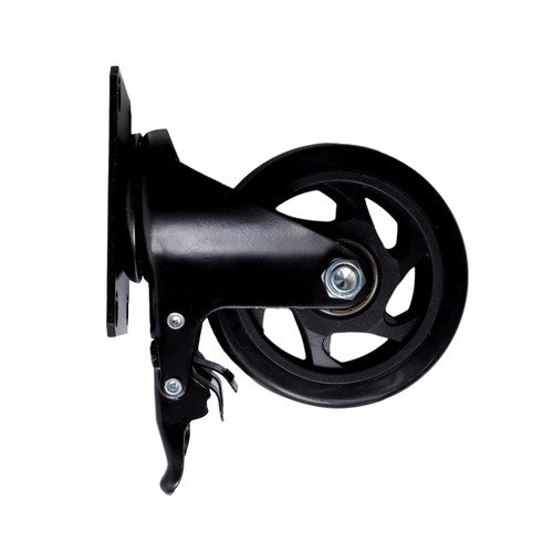 Solid Spare 4 Inch Universal Heavy Duty Swivel Caster Wheels × 4 with Brakes Black