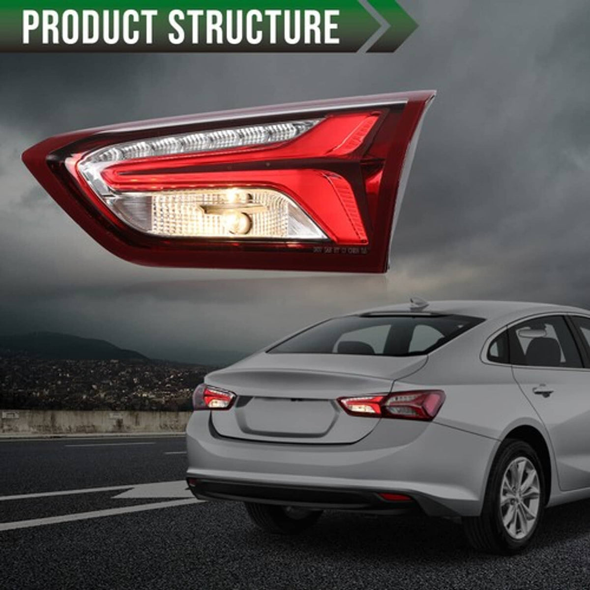 Solid Spare Fit For 2019-2021 Chevrolet Malibu XL Rear Inner Lamps Tail Light Right Side