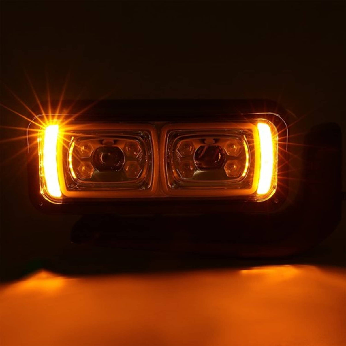 Solid Spare Full LED Dual Projector Headlights Assembly For Peterbilt 379 357 359 389 Truck