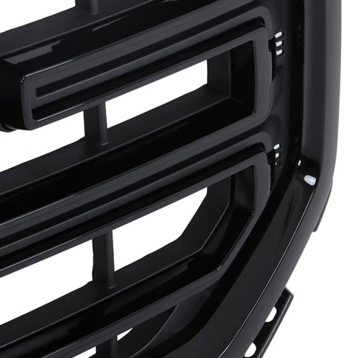 Solid Spare Fit For GMC Sierra 1500 2016 2017 2018 Gloss Black Plastic Front Bumper Grille
