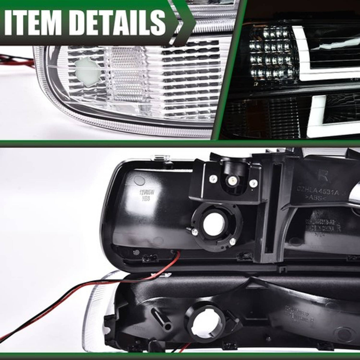 Solid Spare LED DRL Chrome Headlights+bumper Lamps Fit For 99-02 Chevy Silverado 00-06 Tahoe
