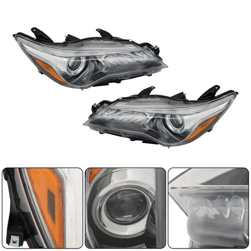 Solid Spare Headlights Headlamps Clear Lens Left+Right Side Fit For Toyota Camry 2015-2017