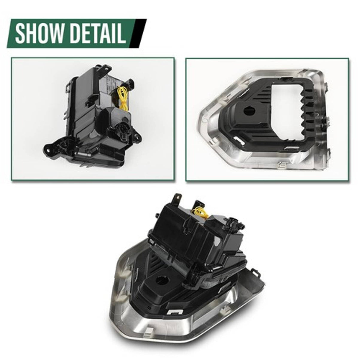 Solid Spare Fit For 2019-2022 GMC Sierra 1500 Denali LED Fog Lights Lamps W/ Chrome Bezel