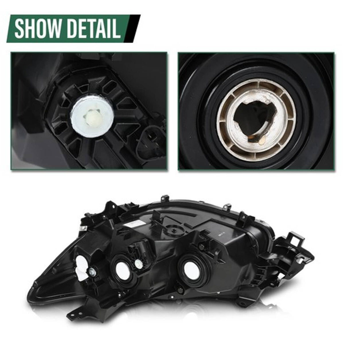 Solid Spare Pair Headlights Black Fit For 2013 14 15 2016 Mazda CX-5 Halogen Headlamps L+R