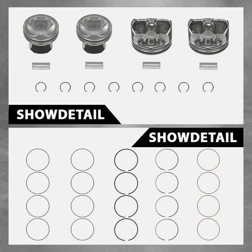 Solid Spare Fit For 11-19 Hyundai Sonata Kia Sorento Optima 2.4L Engine Pistons w/ Rings Kit