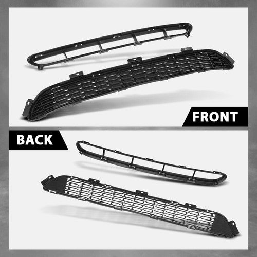 Solid Spare Fit For 2014-2015 Kia Sorento Front Center+Lower Bumper Grille Grill Black