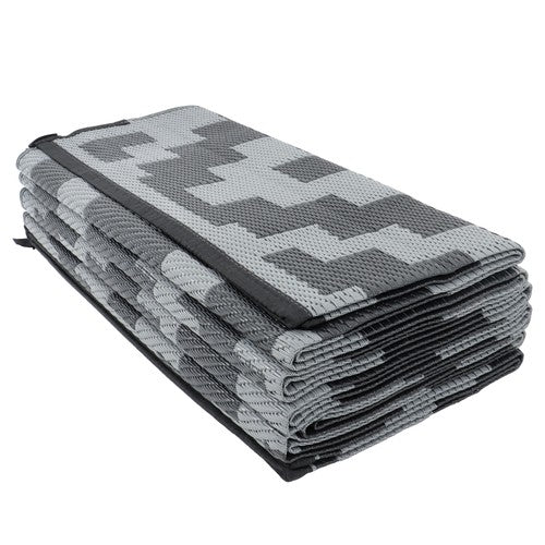 Solid Spare Waterproof Outdoor Rug Outdoor Plastic Straw Rug 9x12FT Black Gray Camping