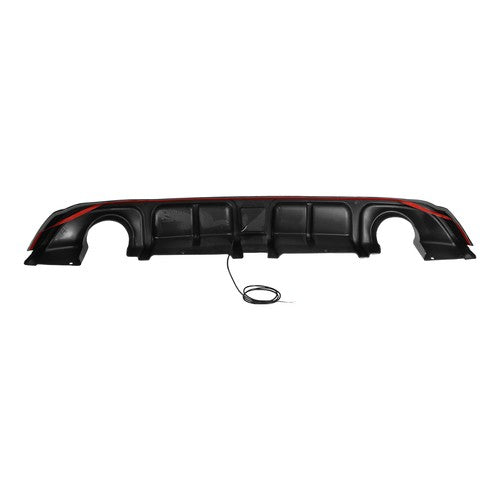 Carbon Style Rear Bumper Diffuser Lip For Infiniti Q60 2017-2022 W/LED Light