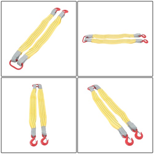 Solid Spare 2 Pack 3.3 FT Lifting Slings Straps - 4410 LBS Yellow Two Leg Rigging Straps