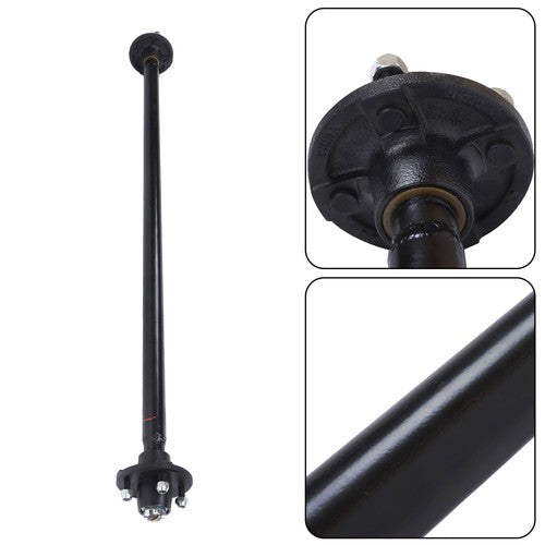 Solid Spare 4 lug-4' 2K 2000lbs Trailer Axle 56.5' Hub Face 46.5' Spring Center with U-Bolt