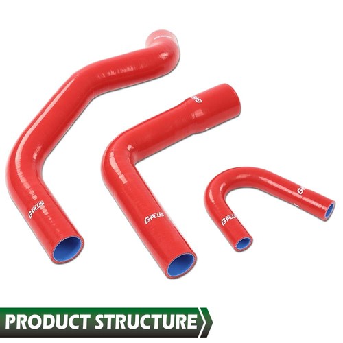 Solid Spare Fit For 72-81 Jeep AMC CJ5 CJ6 J10 J20 Wagoneer 304 360 V8 Red Radiator Hose Kit