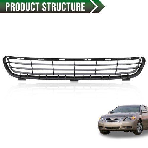 Solid Spare Fit For 2007-2009 Toyota Camry Front Bumper Lower Grille Grill Assembly Black